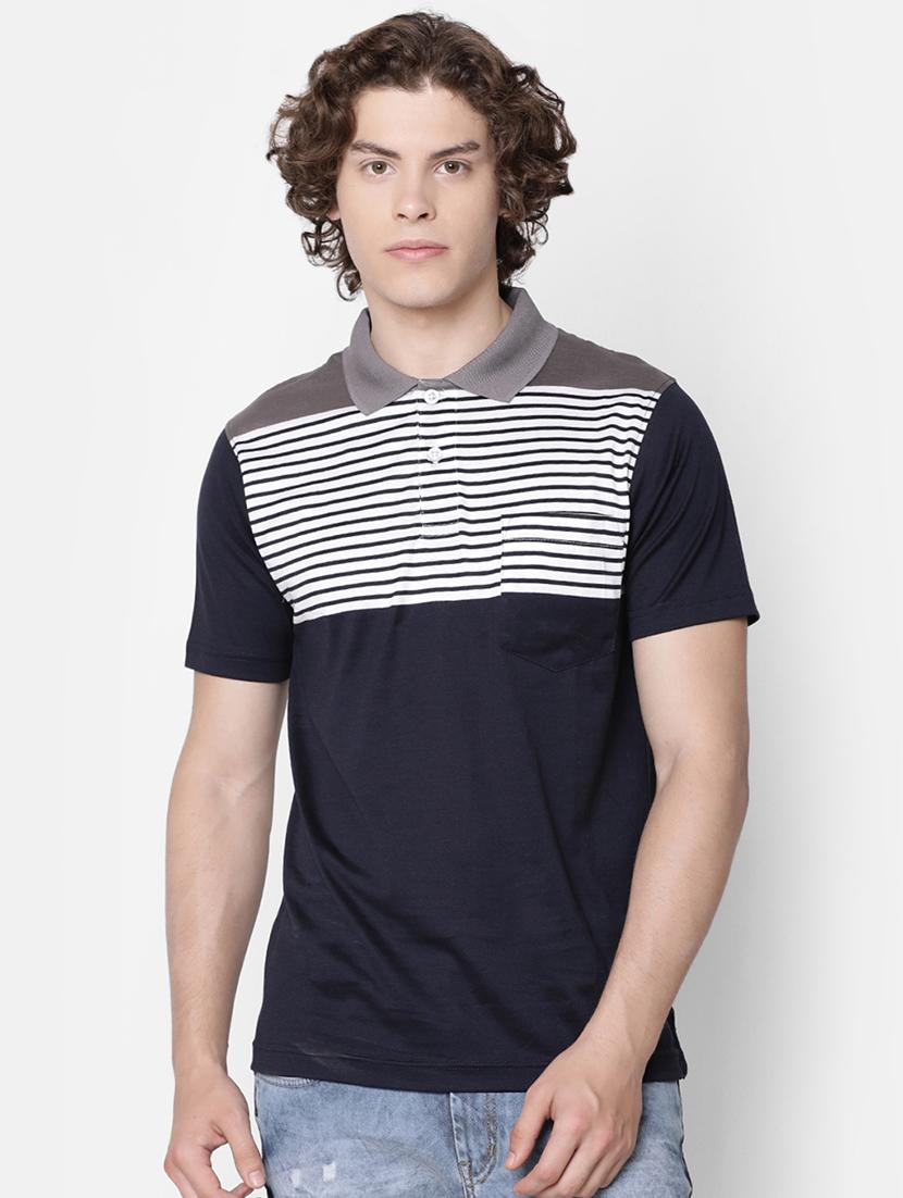 navy blue striped pocket t-shirt - 16497915 -  Zoom Image - 0