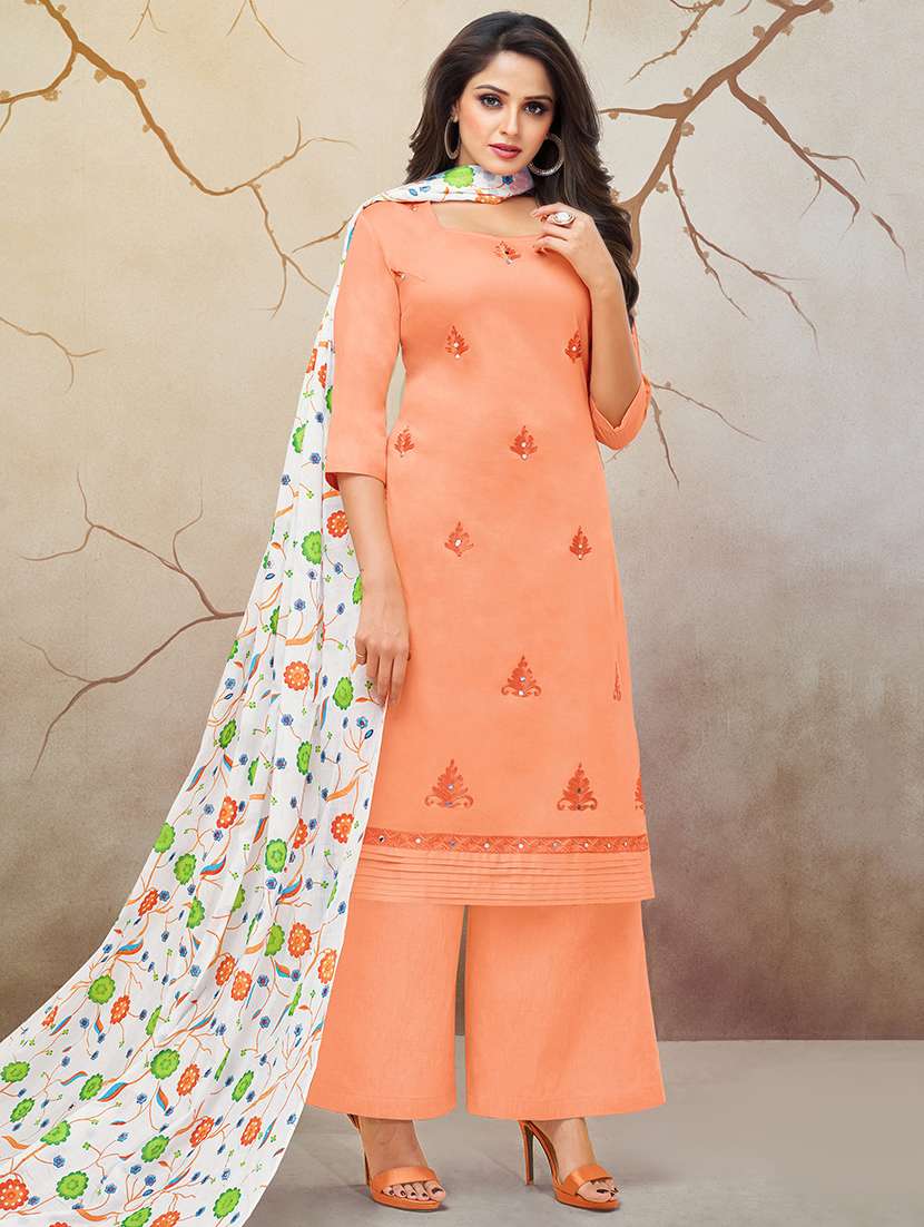 embroidered palazzo unstitched suit