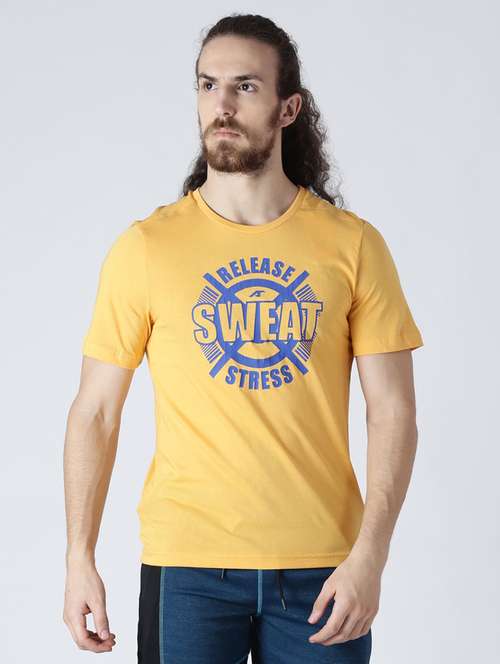 yellow chest printed t-shirt - 16499603 - Standard Image - 0