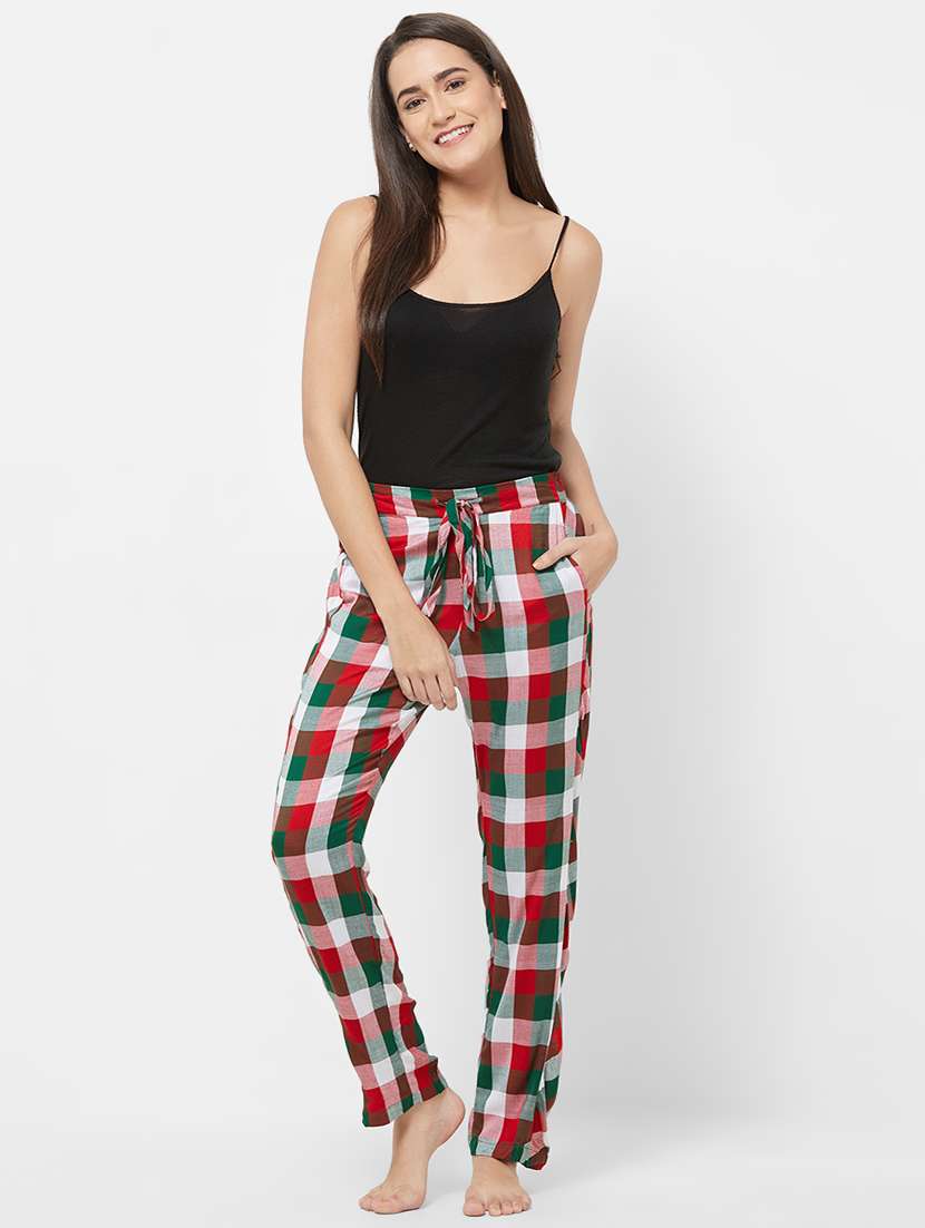 drawstring waist checkered pajama - 16501021 -  Standard Image - 3