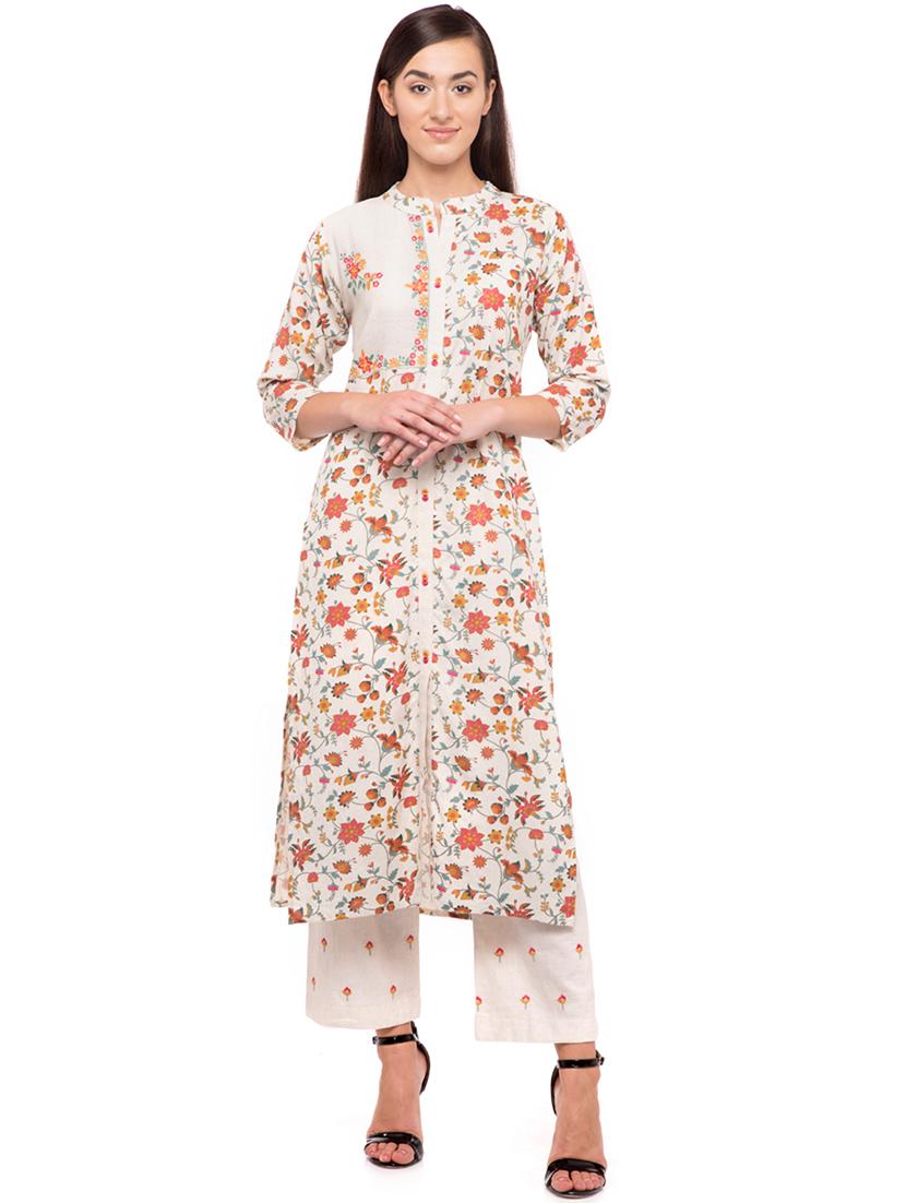 floral kurta palazzo set - 16501040 -  Zoom Image - 0