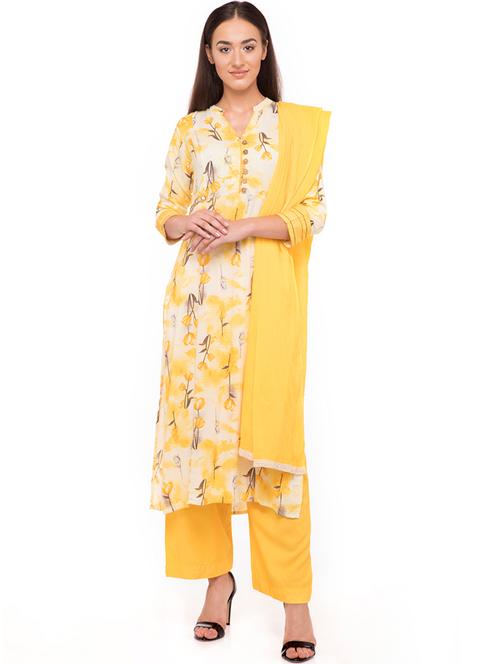 floral kurta palazzo set - 16501042 -  Standard Image - 0