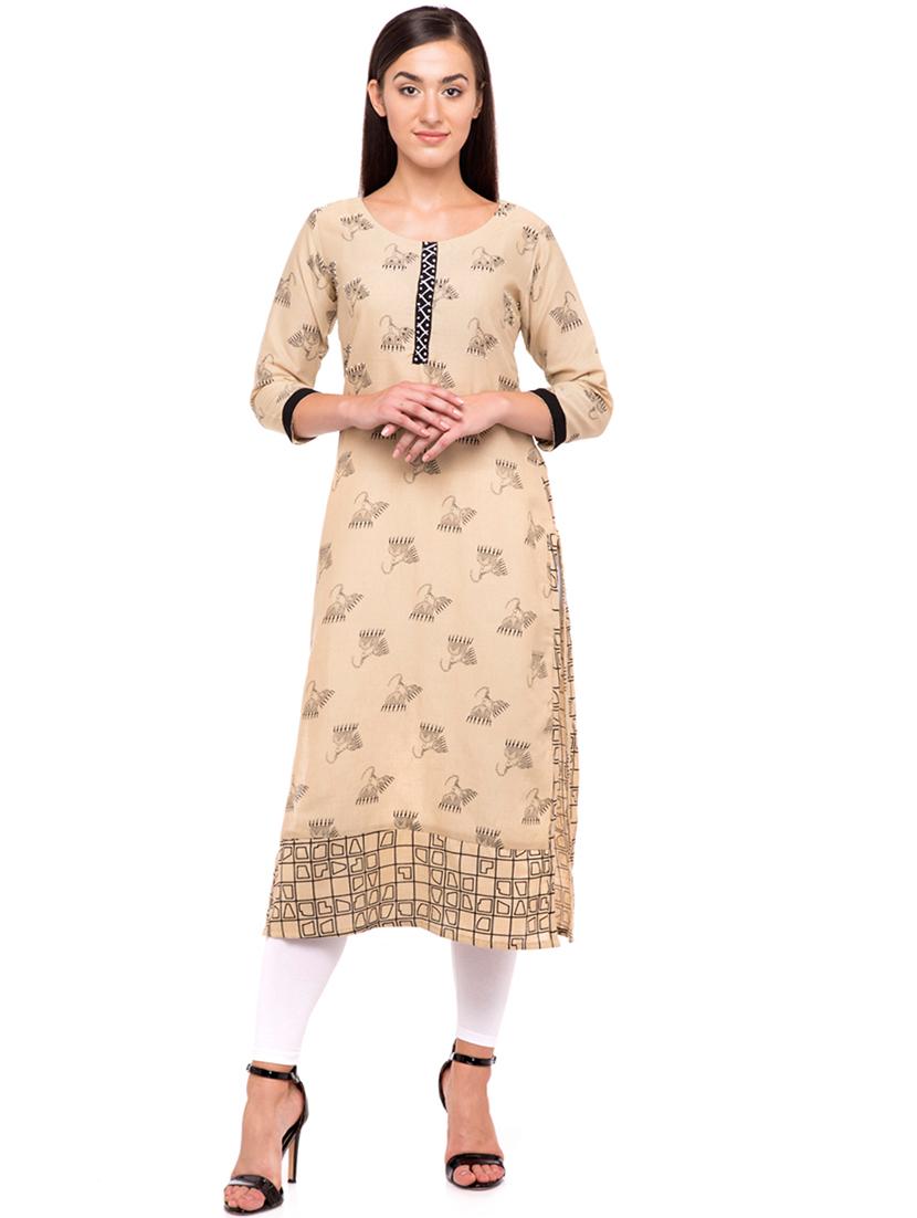 quirky print straight kurta - 16501060 - Zoom Image - 0