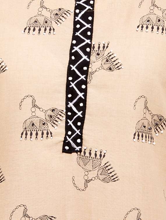 quirky print straight kurta - 16501060 - Standard Image - 3