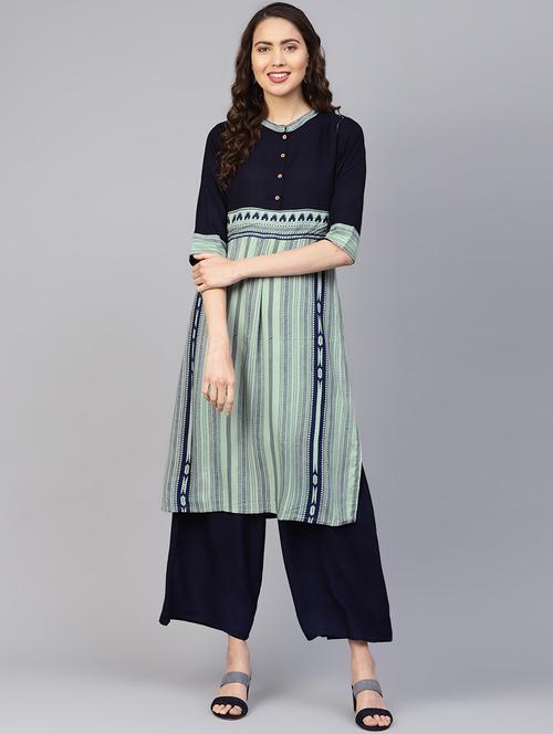 printed kurta palazzo set - 16501139 - Standard Image - 0