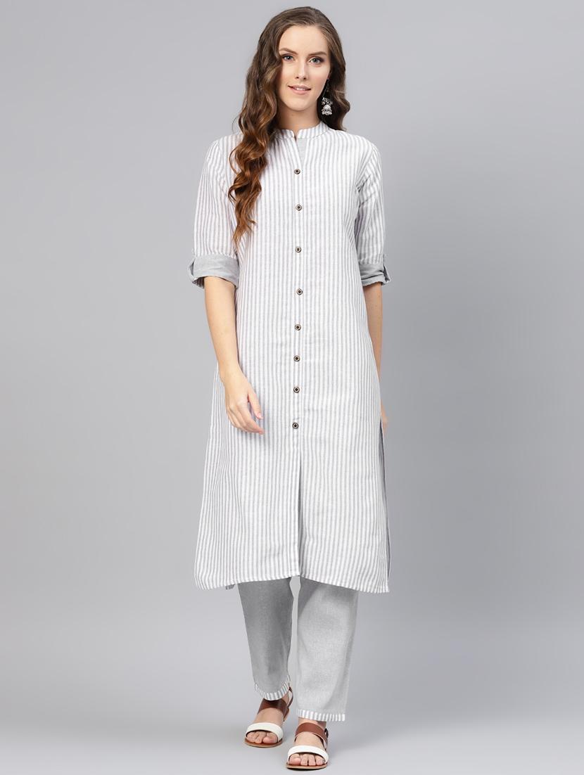striped kurta palazzo set - 16501143 - Zoom Image - 0