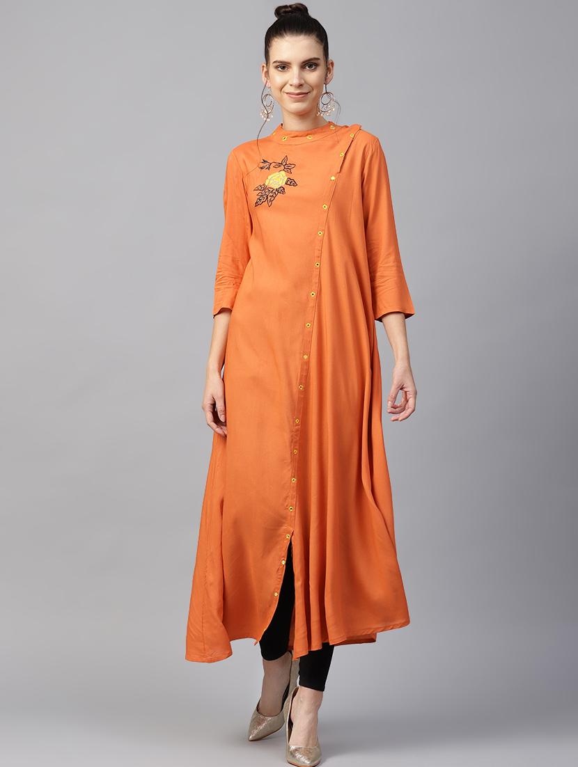 embroidered flared kurta - 16501149 -  Zoom Image - 0