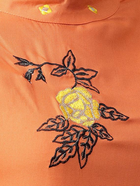 embroidered flared kurta - 16501149 - Standard Image - 3