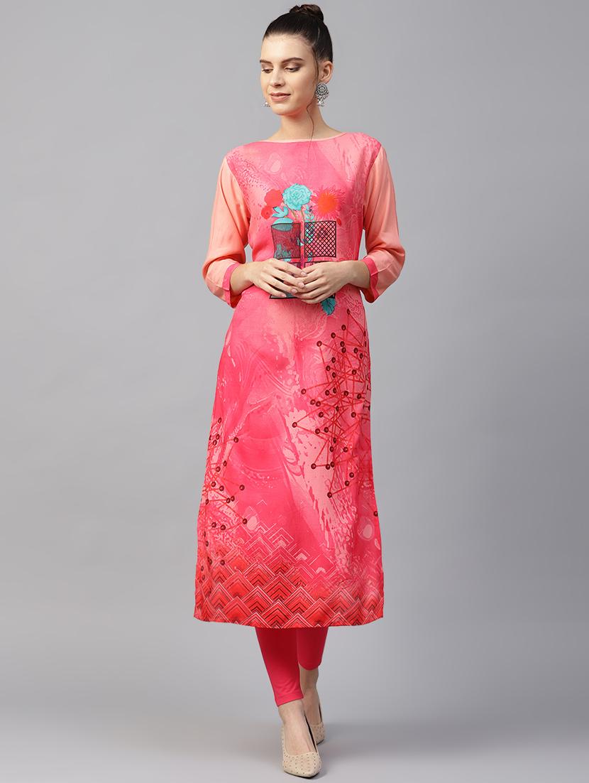 digital printed straight kurta - 16501151 -  Zoom Image - 0