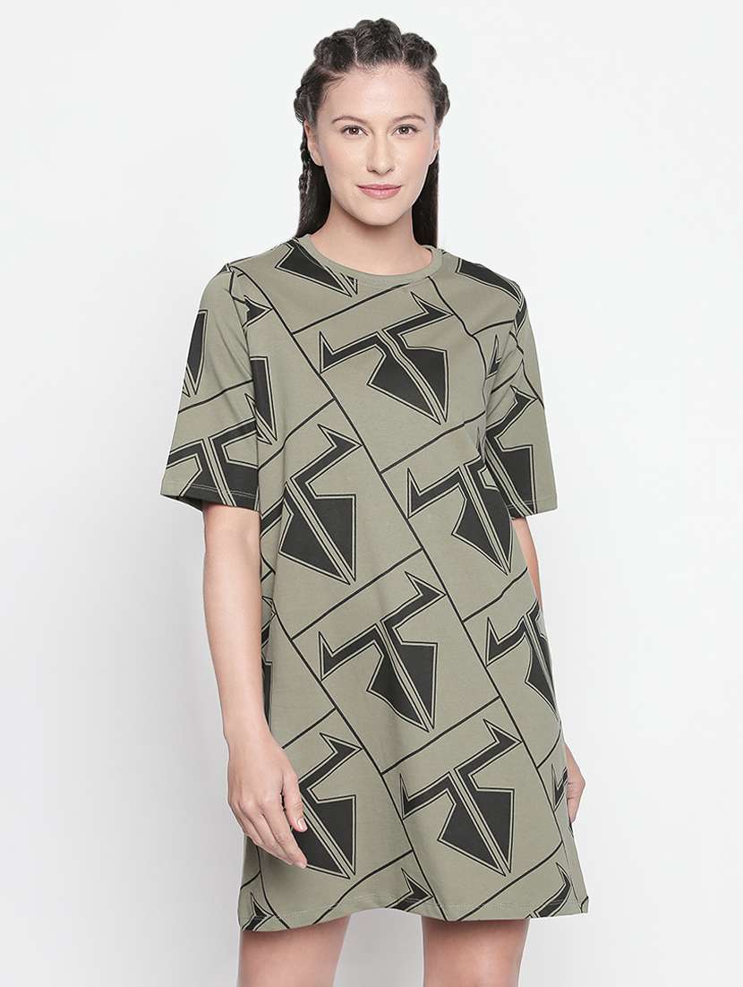 women's t-shirt geometric dress
