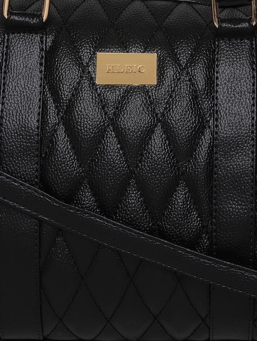 black leatherette (pu) handbag - 16502364 - Standard Image - 3