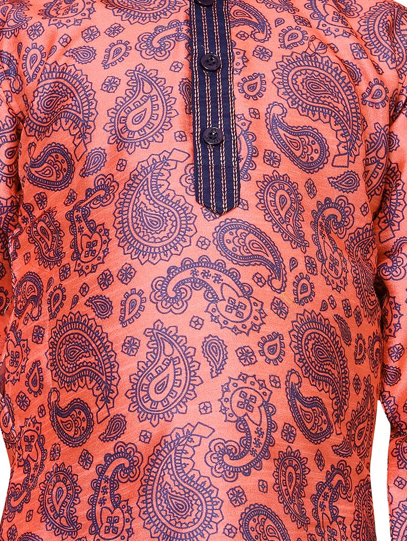 orange cotton kurta set - 16503680 - Standard Image - 3