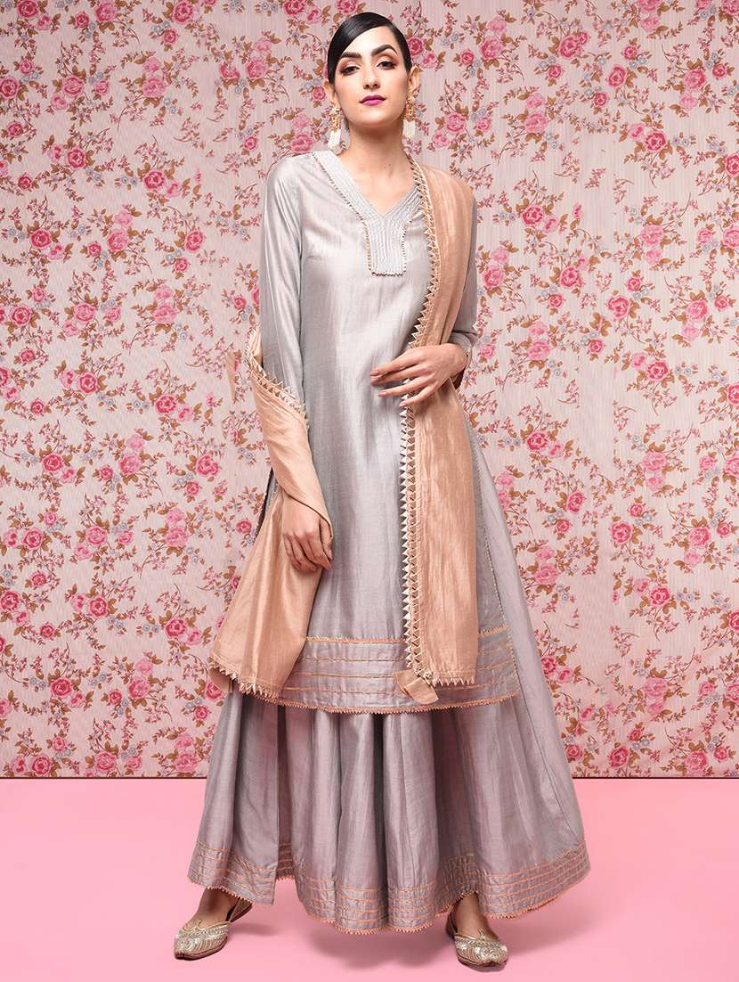 gota lace kurta suit set
