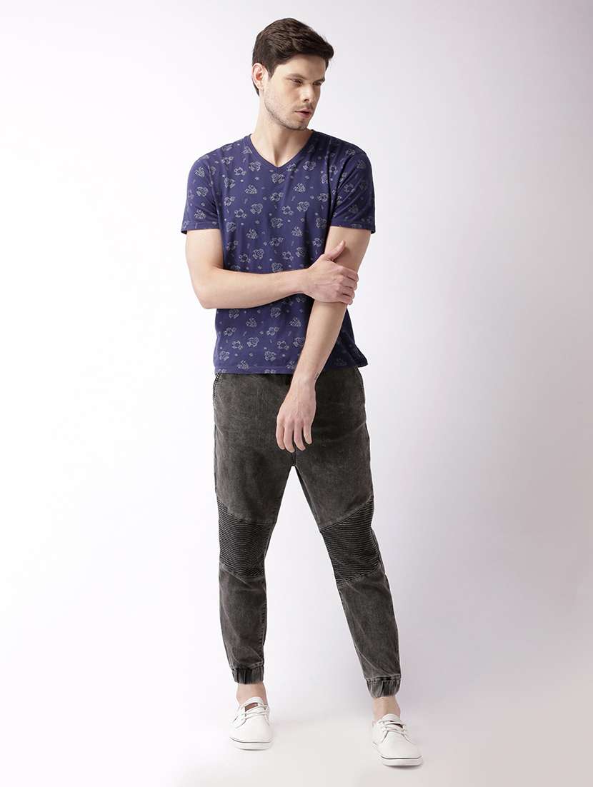 grey washed denim joggers - 16504351 - Standard Image - 3