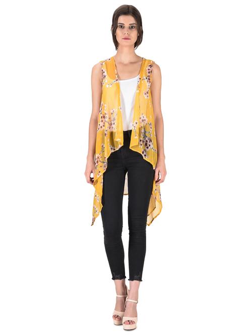 floral asymmetric print shrug - 16504575 -  Standard Image - 0