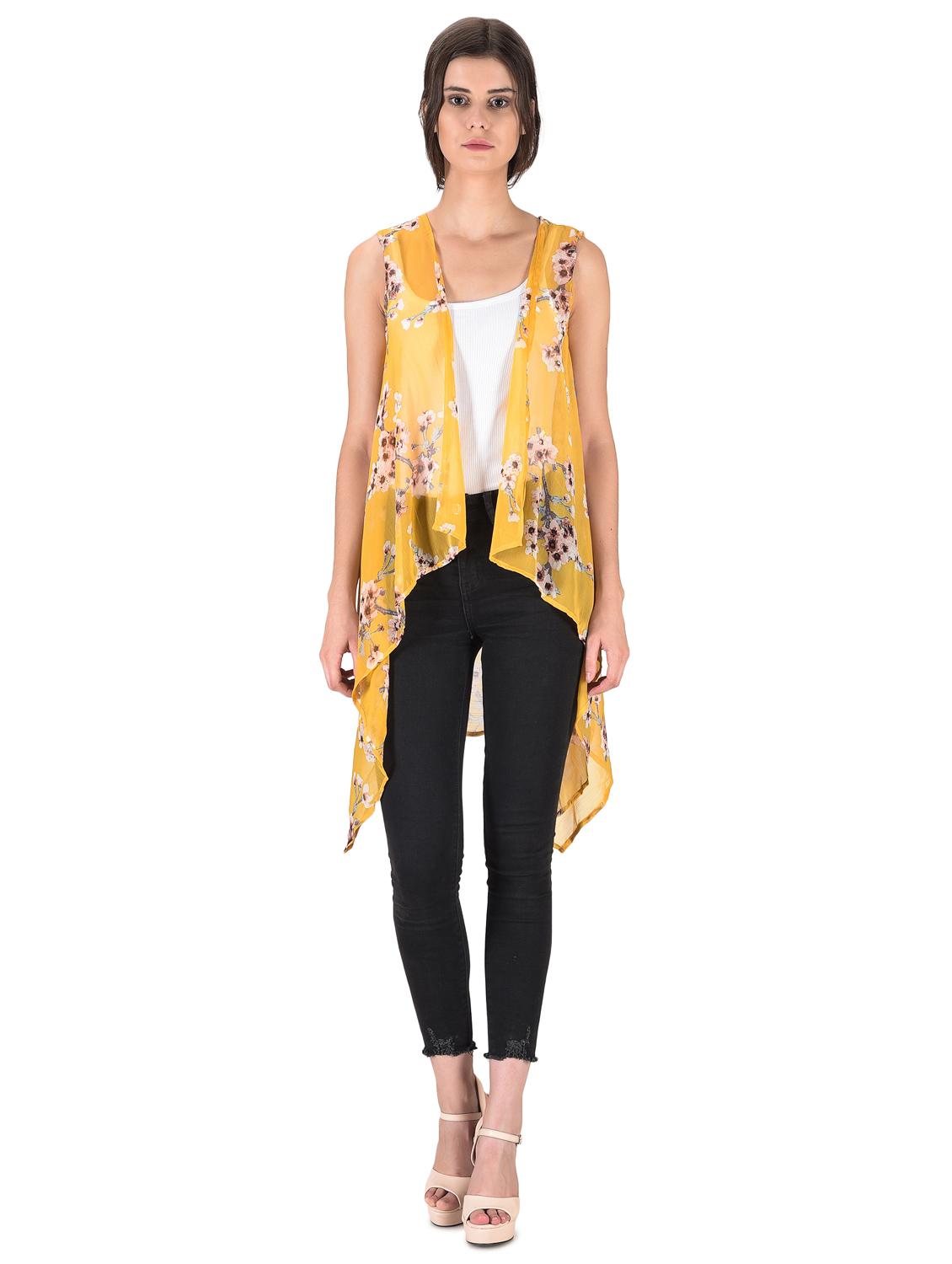 floral asymmetric print shrug - 16504575 -  Zoom Image - 0
