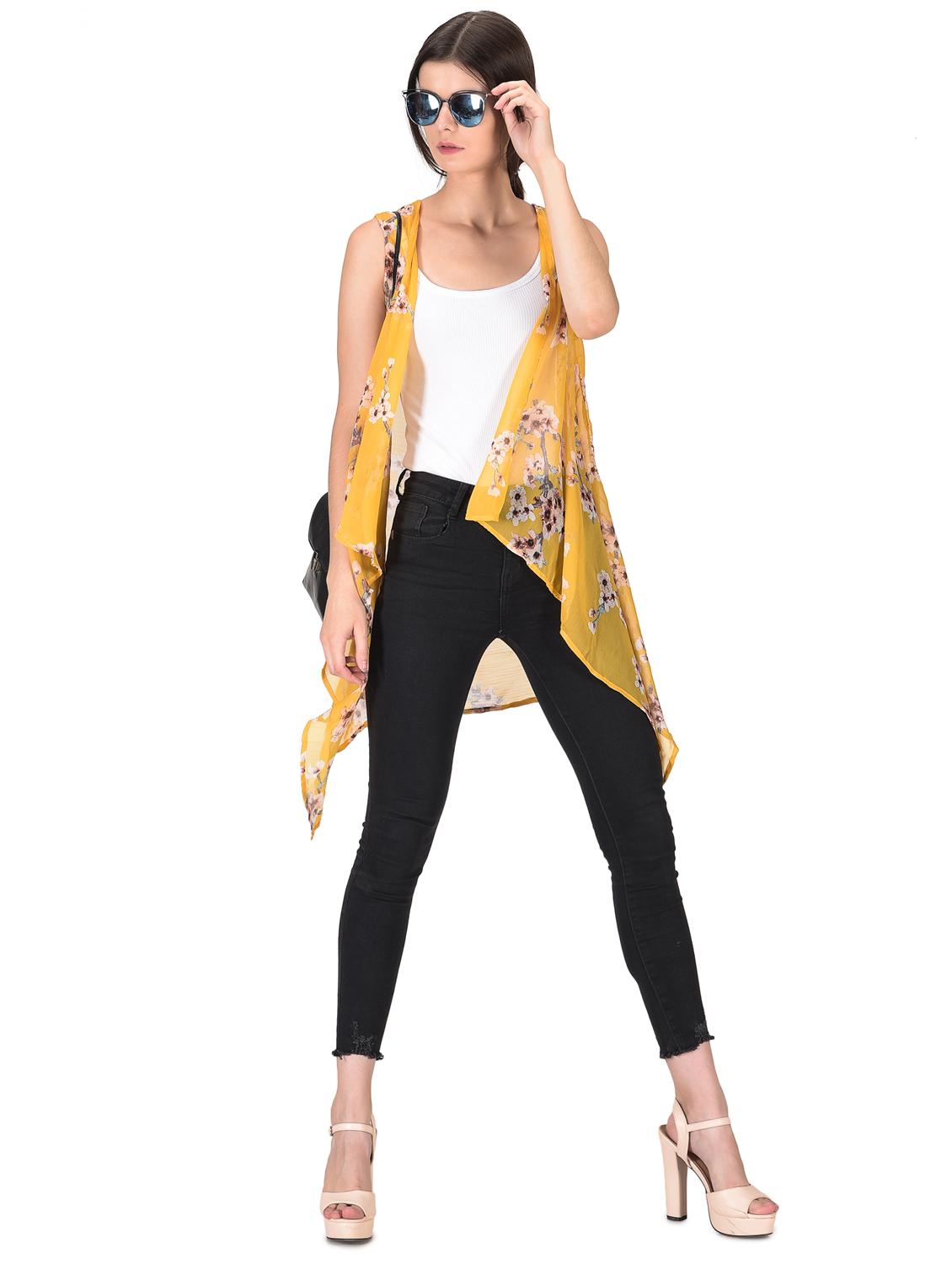 floral asymmetric print shrug - 16504575 - Standard Image - 3
