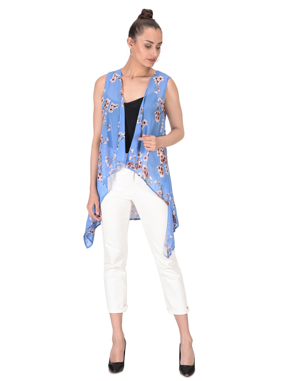 floral printed asymmetric shrug - 16504578 - Zoom Image - 0