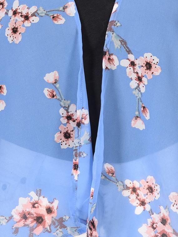 floral printed asymmetric shrug - 16504578 - Standard Image - 5