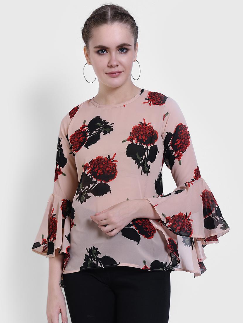 bell sleeved floral top - 16505116 -  Zoom Image - 0