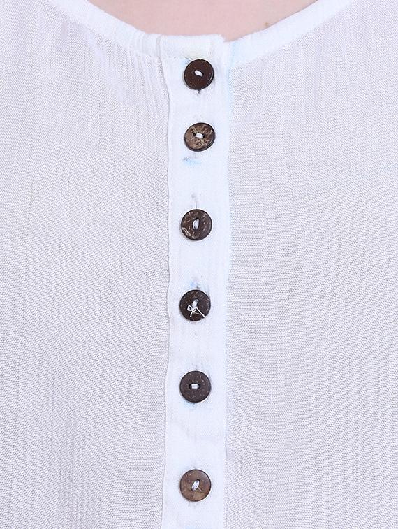 button up solid crop top - 16505120 - Standard Image - 3