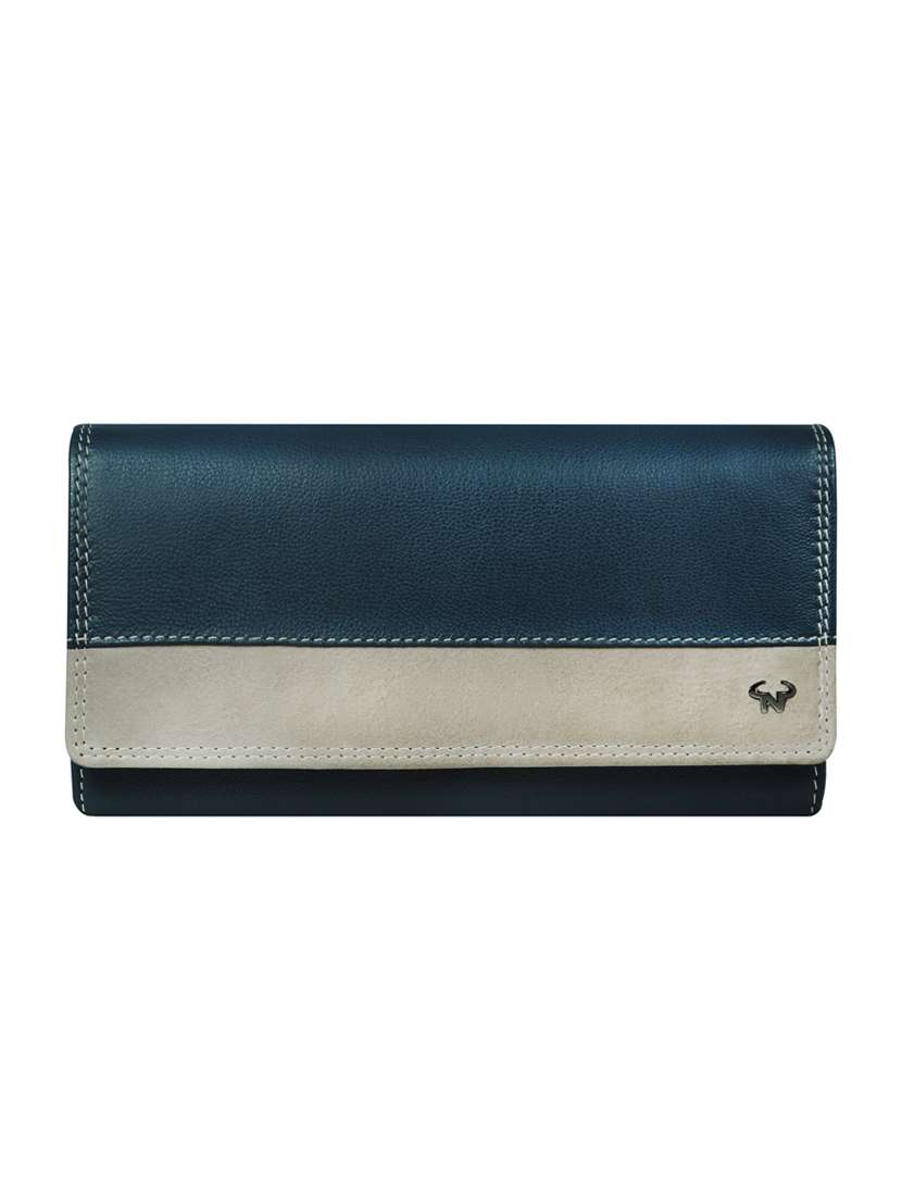 blue leather wallet