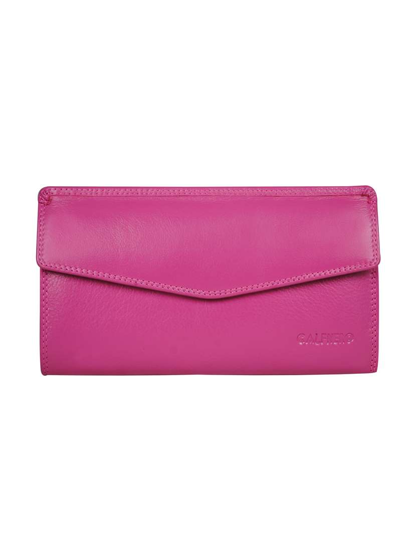 pink leather wallet