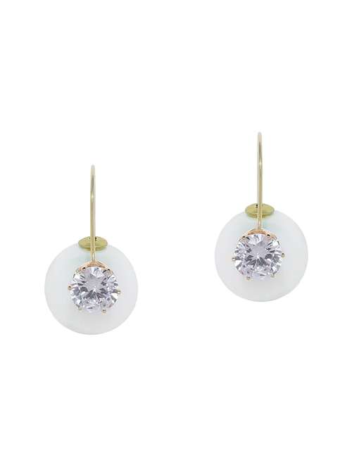 gold metal drop earring - 16506441 - Standard Image - 0