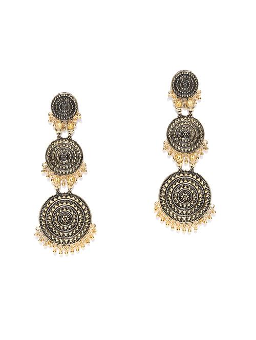gold metal drop earring - 16506464 -  Standard Image - 0