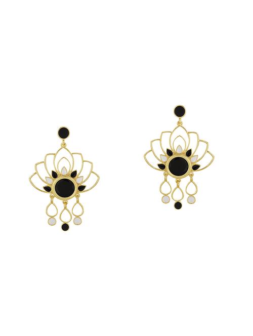 gold metal drop earring - 16506649 - Standard Image - 0