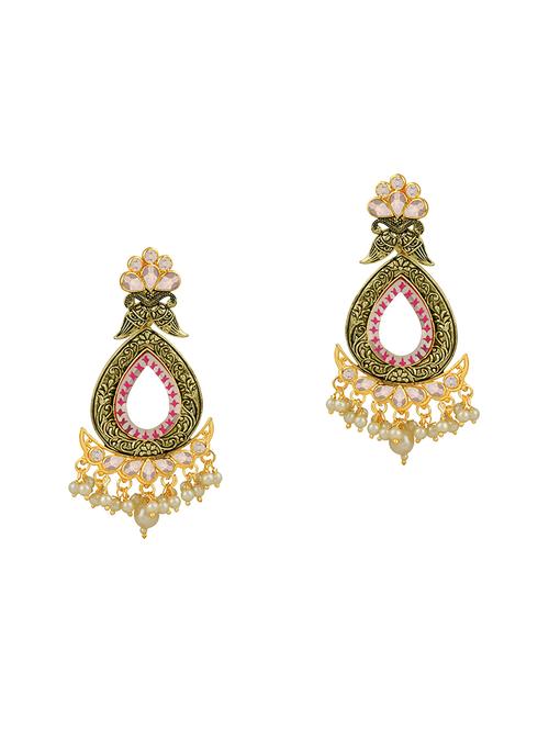 gold metal drop earring - 16506657 -  Standard Image - 0