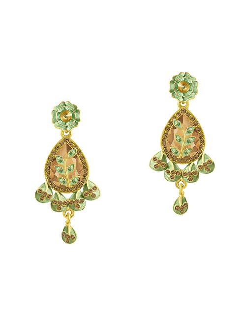 gold metal drop earring - 16506660 - Standard Image - 0