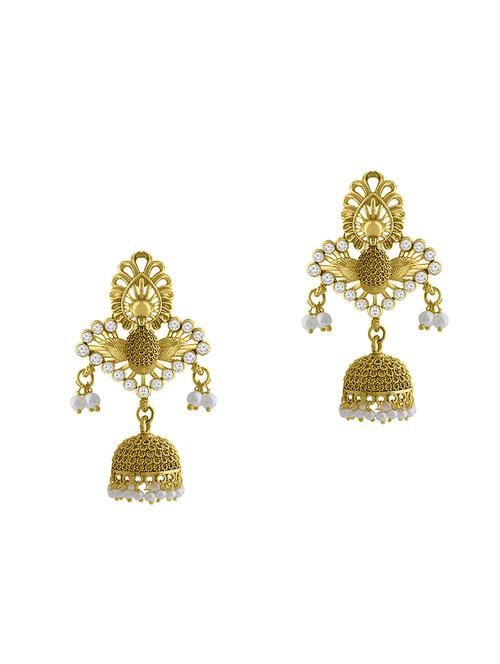 gold metal drop earring - 16506668 -  Standard Image - 0