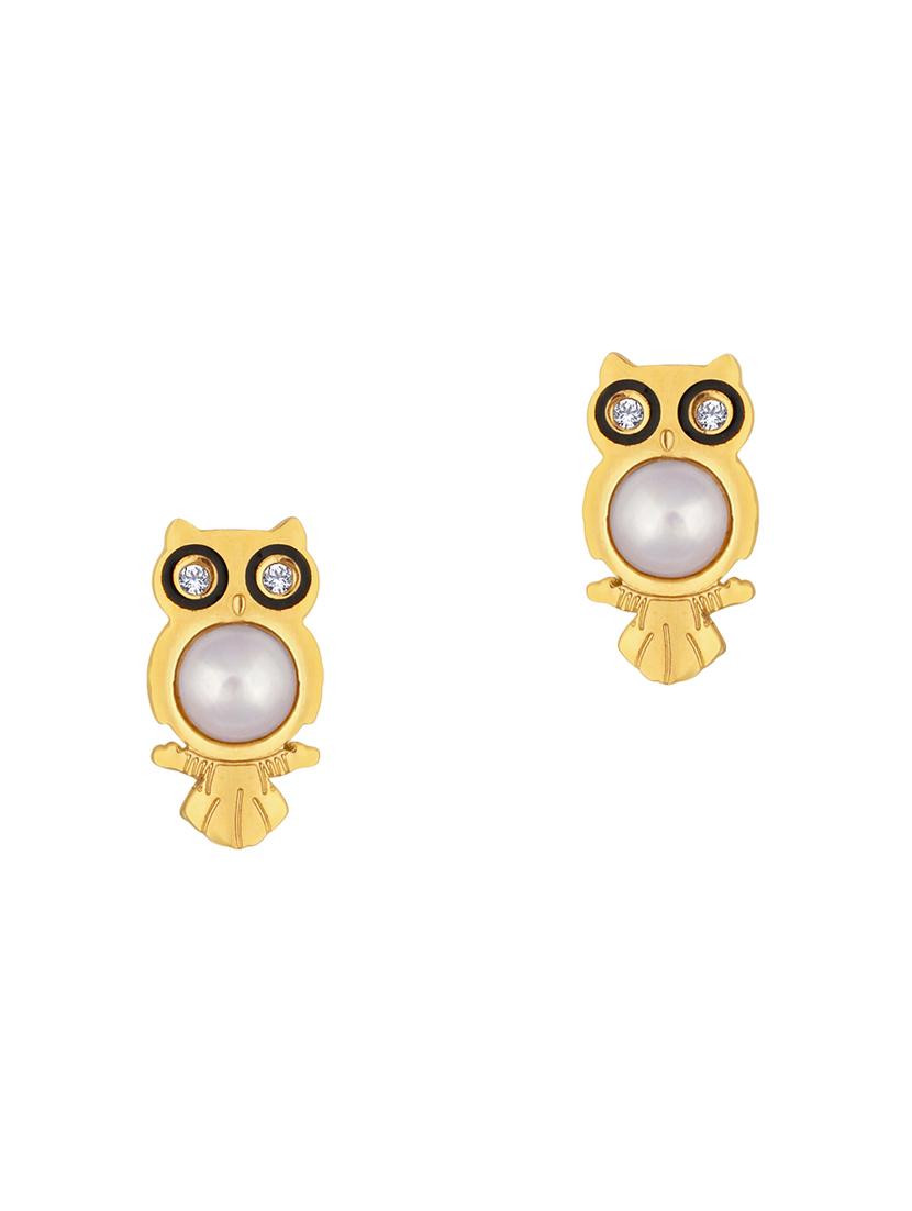 gold brass studs earring - 16506670 -  Zoom Image - 0