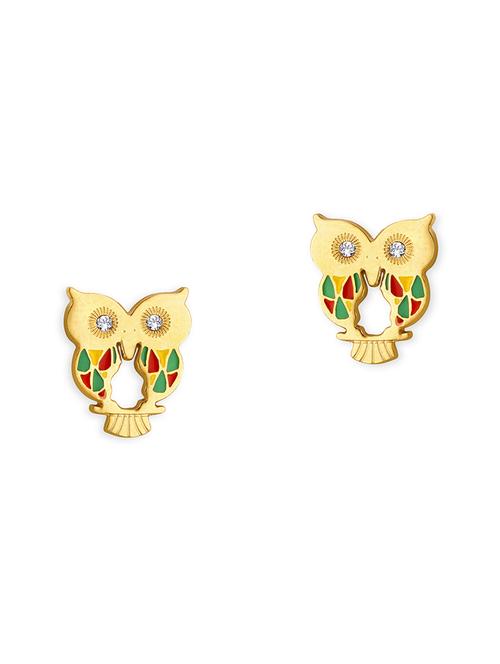 gold metal studs earring - 16506678 - Standard Image - 0