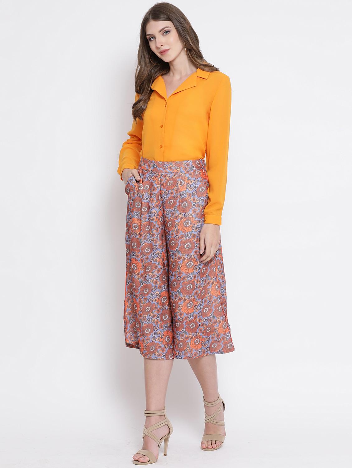 high rise floral culotte - 16506734 - Standard Image - 3