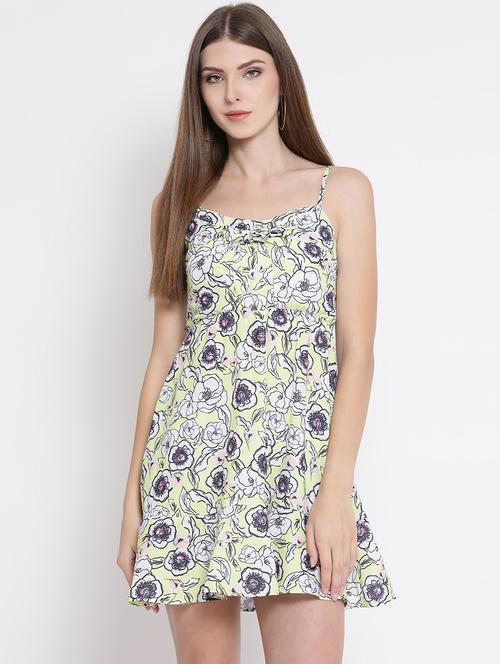 knot detail smocked a-line dress - 16506754 -  Standard Image - 0