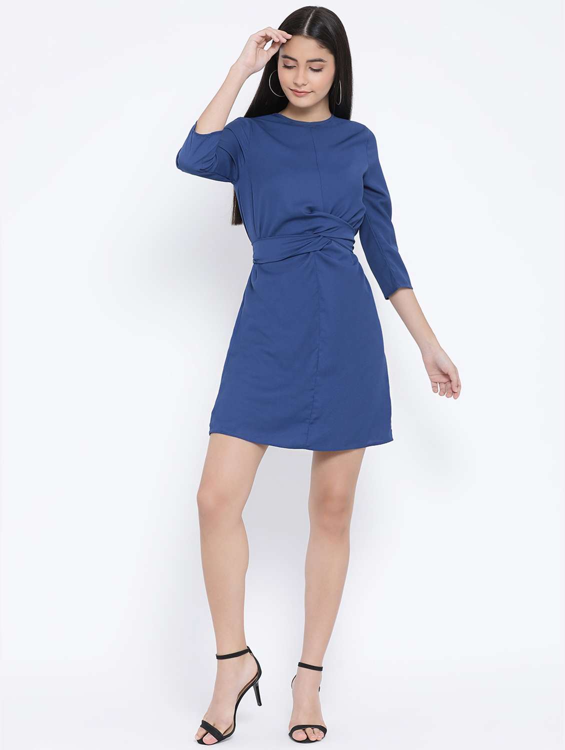 tie knot back a-line dress - 16506778 - Standard Image - 3