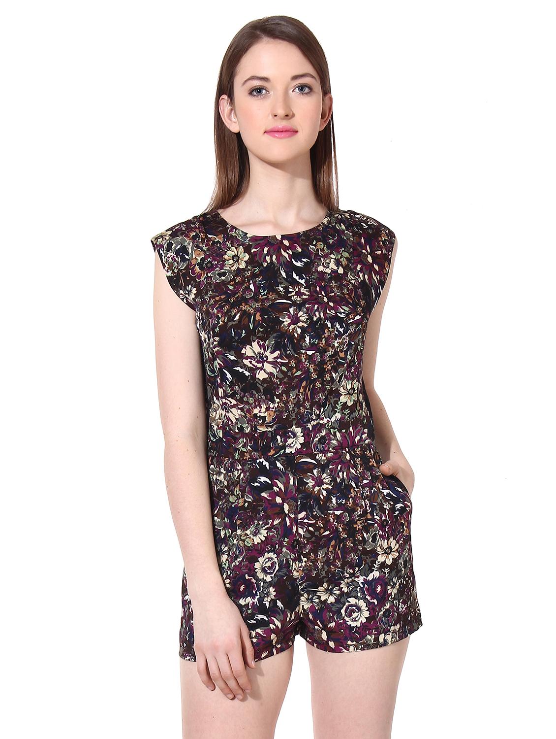 cap sleeved lace detail floral jumpsuit - 16506878 - Zoom Image - 0