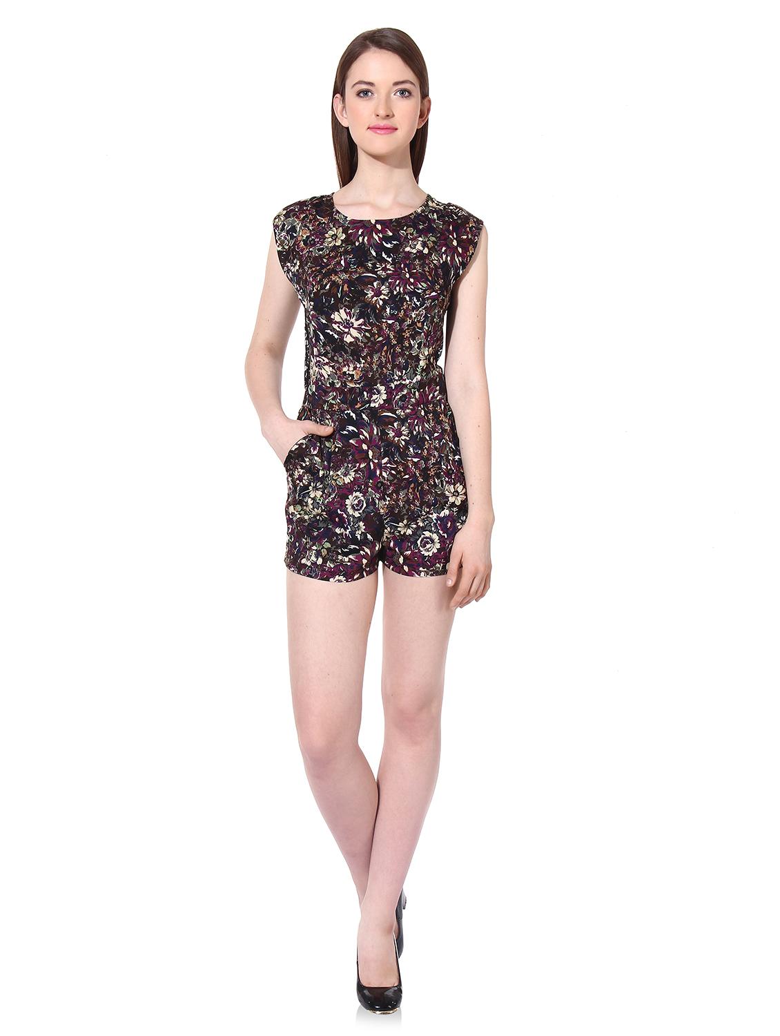 cap sleeved lace detail floral jumpsuit - 16506878 - Standard Image - 3