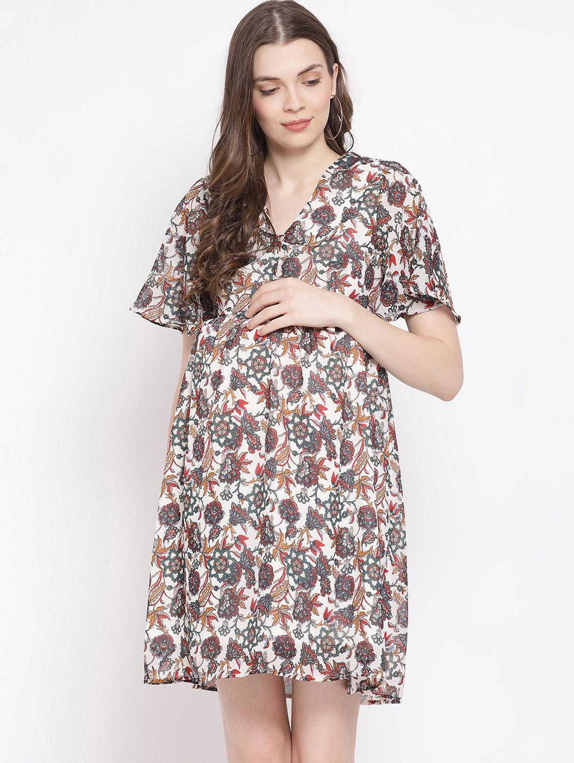 v neck floral maternity dress - 16506890 -  Zoom Image - 0