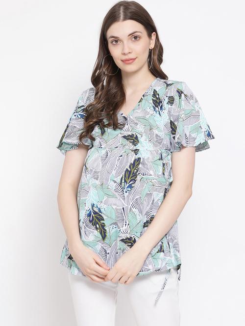 v neck bell sleeved maternity top - 16506901 -  Standard Image - 0