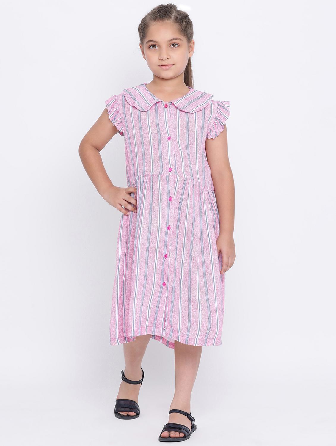 ruffle sleeve striped frock - 16507048 -  Zoom Image - 0