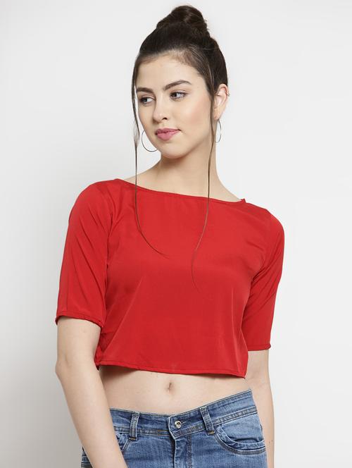 women's crop boat neck top - 16508889 - Standard Image - 0