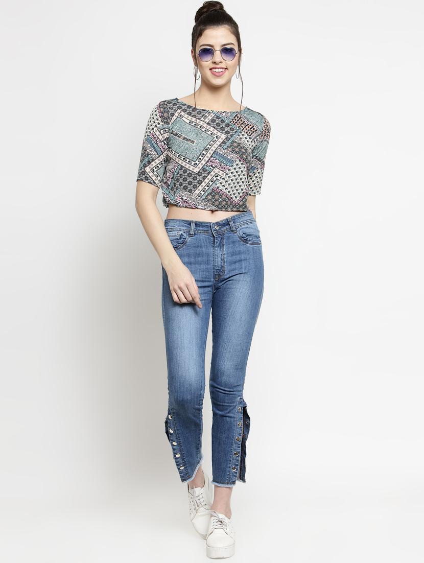 women's crop boat neck top - 16508890 - Standard Image - 3