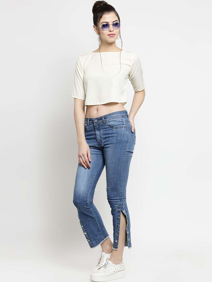 women's crop boat neck top - 16508891 - Standard Image - 3