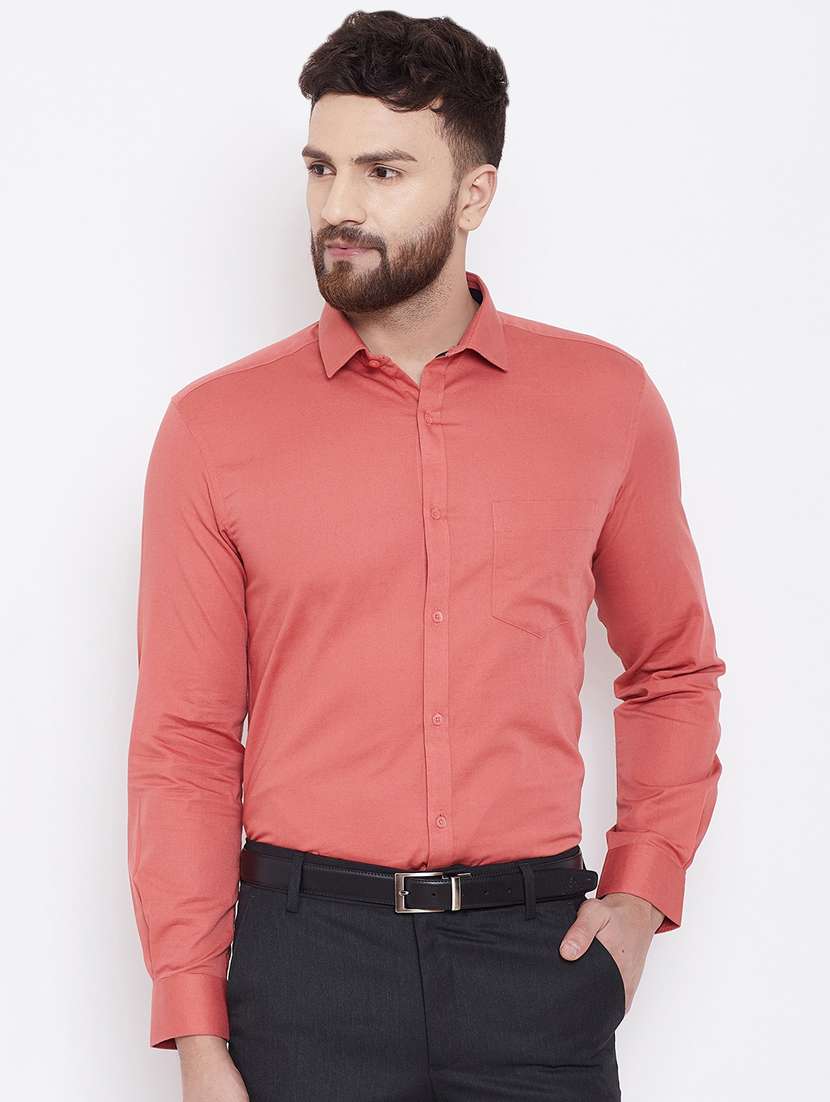 red solid formal shirt - 16509451 - Zoom Image - 0