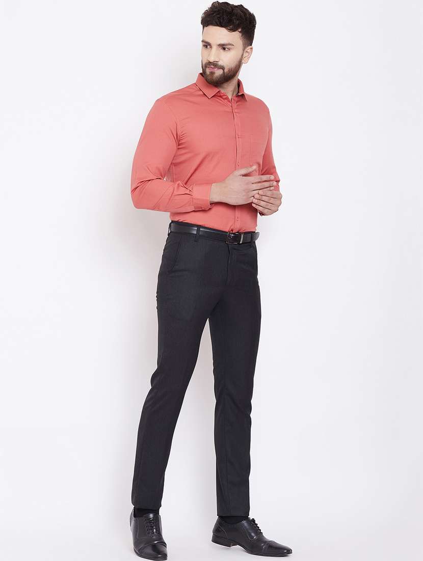 red solid formal shirt - 16509451 - Standard Image - 3