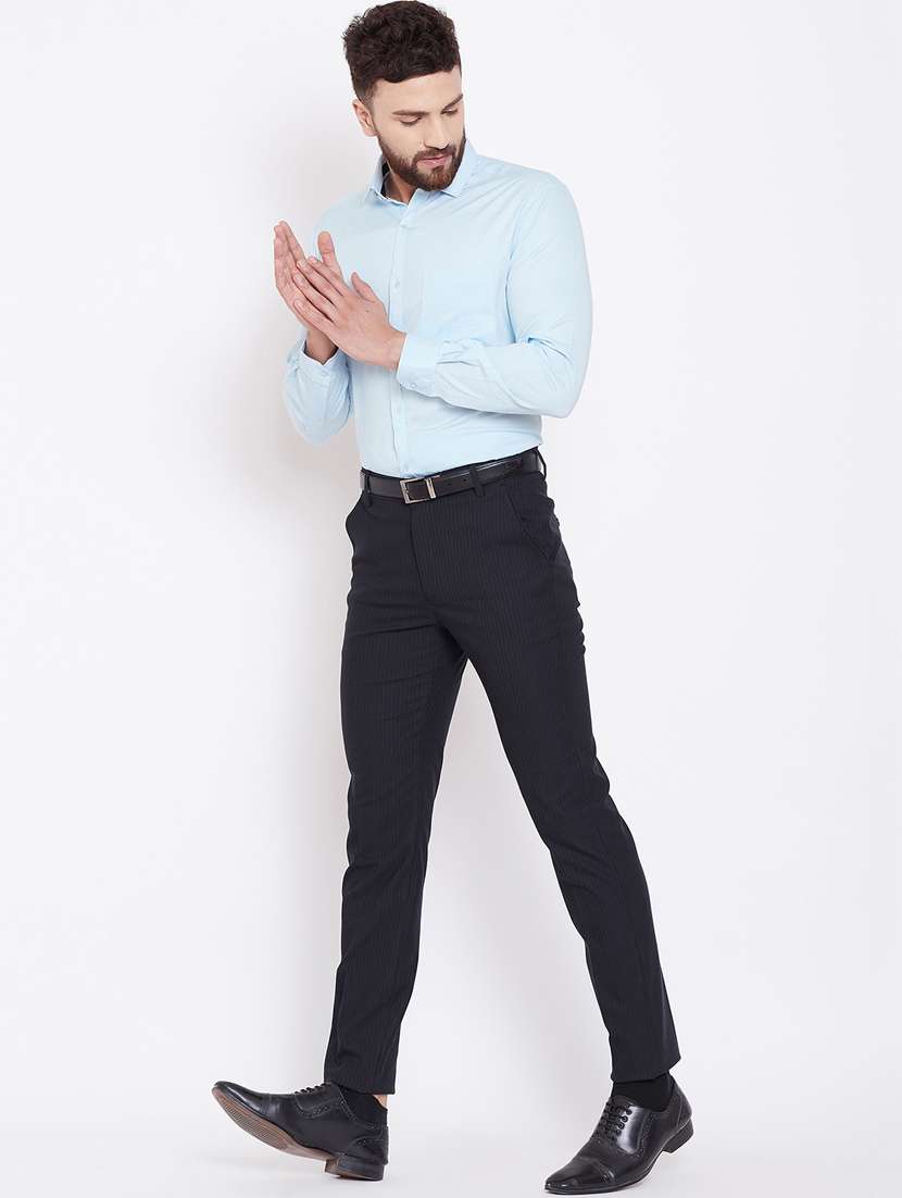 light blue solid formal shirt - 16509452 - Standard Image - 3