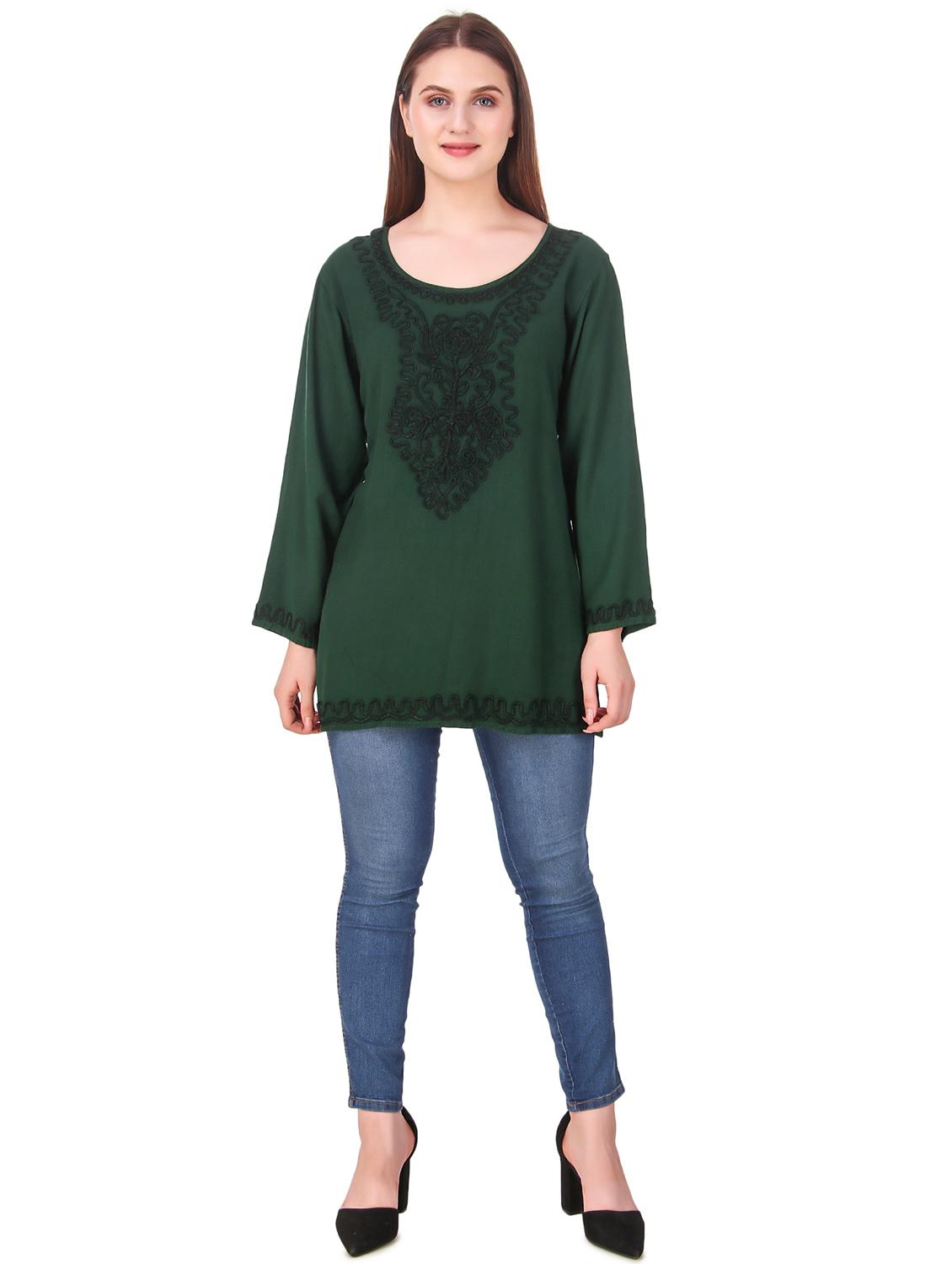 tie up back embroidered tunic - 16510423 - Standard Image - 3
